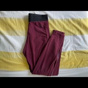 Burgundy Adidas Leggings
